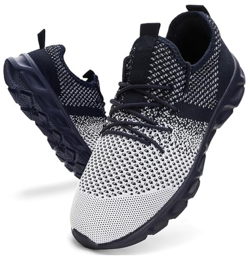 Oltyutc Trainers Men Running Walking Shoes Men's Gym Breathable Sneakers Comfortable Workout Athletic Dark_Blue Size 6 UK(Label Size:40)