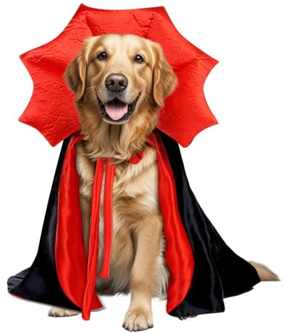 Costume per Halloween Golden Retriever, mantello da vampiro per cani extra large, per alano, pastore tedesco, costume di Halloween per cani di grossa taglia, XL (vampiro)