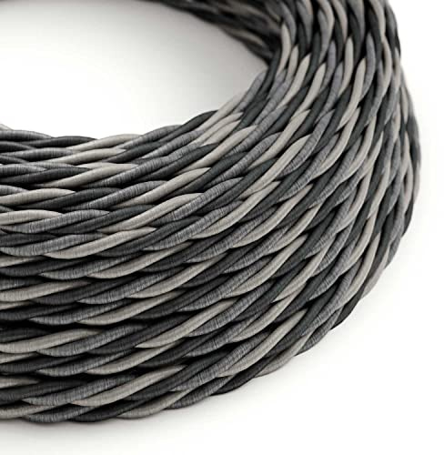 creative cables Cavo Elettrico trecciato Rivestito in Tessuto Effetto Seta Orleans TG07-5 Metri, 3x0.75