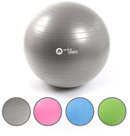 Apollo Gymnastikball 65cm | robuster Fitnessball und Sitzball Inkl. Pumpe | Rückenschonender Gymnastikball fürs Büro, Yoga | Ball fürs Workout - in 4 Farben