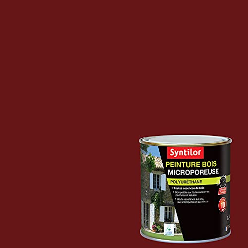 Syntilor - Peinture Bois Ultra Protect Rouge Basque Satiné RAL 3004 0,5L