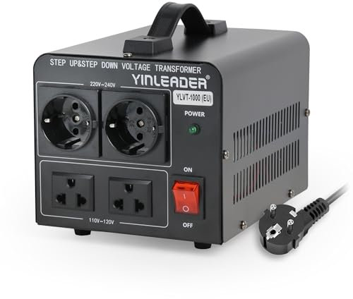 Yinleader 1000W 230V bis 110 Volt USA Spannungswandler Ringkern-Transformator 1000VA - In: 110V oder 220V / Out: 110V und 220V