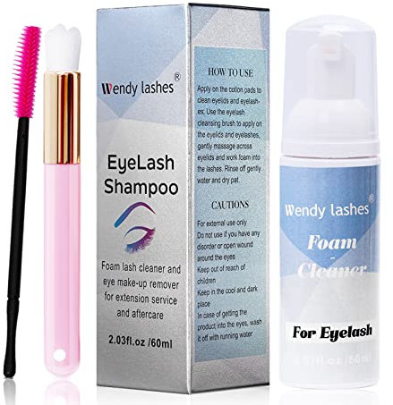 Nettoyant D'extension de Cils, 60ml Shampoing Cils Lashes Mousse Nettoyante Pour le Extension de Cils avec Brosse (60ml)