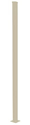 Guardian Steel Fence and Gate Post Black Metal Fence 16-Gauge Heavy Duty Steel Post with Flange and Post Cap Power-Coated Fence Post for Concrete, Universal Fit (2‘’ X 2‘’ X 5 ft., Navajo White)