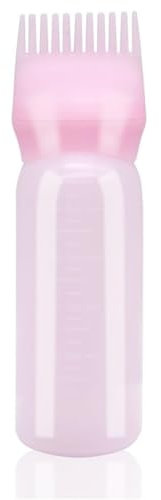 dshyuauoci Applicatore Olio Capelli, 160ML Distributore Olio Capelli con Bilancia Tintura dei Capelli a Casa per Medicina Cura e Tintura dei Capelli Negozi di Barbiere Rosa