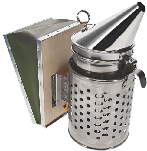 Amerikanischer Smoker Protect Rauchbläser aus Edelstahl mit Lederblasebalg und Hitze-Schutzschild