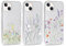 Foonary 3 Stück Transparent Hülle für Apple iPhone 14/iPhone 13 6,1, Handyhülle mit Muster Mädchen Aesthetic Blumen Muster Motiv Design Slim Case, Silikon Schutzhülle Cover für iPhone 14/13, Blumen5