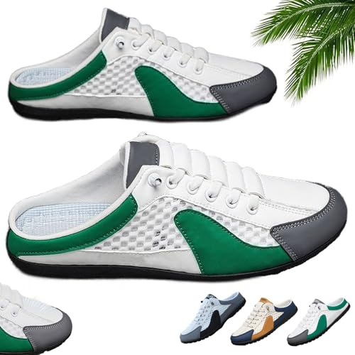 Uomini Slip on Mule Sneakers Uomini Pantofole Casual Scarpe Sportive Low Top Baotou Half Drag Sneakers per Gli Uomini (41EU,Green)