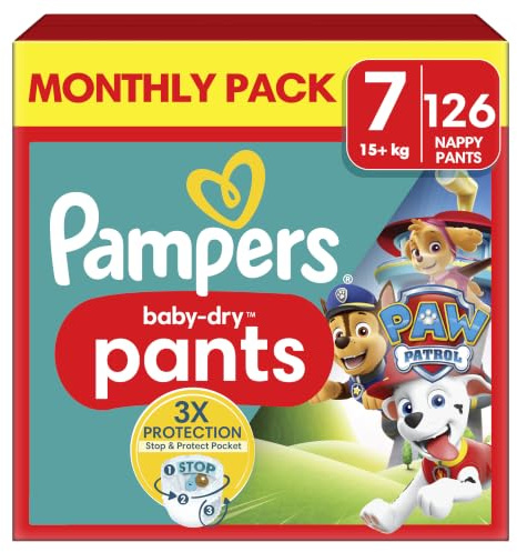 Pampers Baby-Dry Paw Patrol Nappy Pants, Size 7