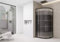 Quadrant Shower Enclosure Black Screen Print Walk in 700mm Cubicle Sliding Door Entry (700mm x 700mm Shower Enclosure)
