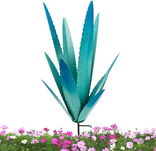 ETUCYNG 29 x 29 x 45 cm metall agave växt tequila skulptur agave gårdsdekor agave trädgård skulptur för utomhus terrass heminredning