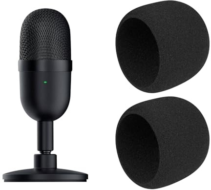 SOULWIT 2 Pezzi Microfoni Filtro Pop per Razer Seiren Mini/Seiren V2 Pro, Protezione Mic Copertura Parabrezza Schiuma