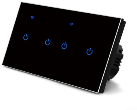 For TUYA APP Control Smart Switch Panel, WiFi 2 Way Touch Dimmer Switch With Voice Control, 220V 10A Fit For Office Home Smart Device(4 Gang 2Way)