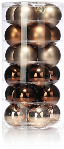 com-four® 24x Weihnachtskugeln, Christbaumkugeln aus echtem Glas für Weihnachten, Baumschmuck für den Christbaum, Ø 6 cm