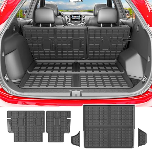powoq Cargo Mat Compatible with 2018-2024 Chevrolet Equinox GMC Terrain Trunk Mat Backrest Trunk Liner TPE Cargo Liner Replacement for 2018-2024 Chevy Equinox GMC Terrain Accessories
