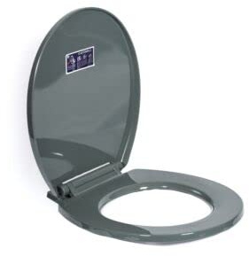 Top Home Solutions Soft Close Toilet Seat Bathroom Oval Shape - WC Heavy Duty Seats Anti Slam - with Quick Release for Easy Clean - Simple Top Fixing - L 415-440mm x W 357 mm (Dark Grey)