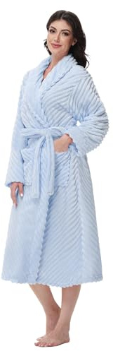 Yurhap Premium Robes for Women - Super Soft Cozy Fleece Womens Robe Plush Long Bathrobe