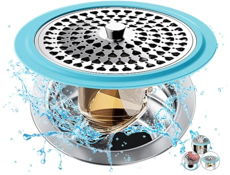 Silikon-Edelstahl-Haarsieb für Dusche, Badewanne und Badezimmer