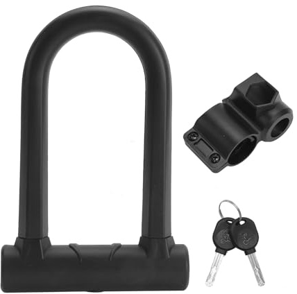 Luazvilkpsar Lucchetto a U, Lucchetto per Bicicletta Incluse Grillo da 17 mm, U-lock con Supporto per Bici e 2 Chiavi, Antifurto Bici, Dimensioni 6,7 cm x 14,7 cm, per Biciclette, E-Bike, Scooter
