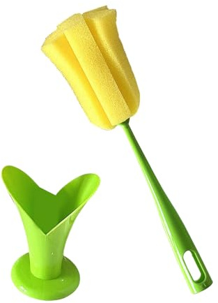 Uitseld Water Bottle Cleaner Brush - Flower Shape Water Bottle Scrubber,Long Handle Household Cleaning Tool for Pet Bowl Wine Glass Dish Travel Cup