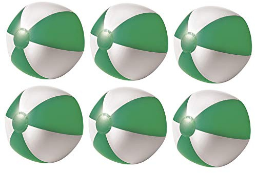Juego de 6 pelotas de agua hinchables para playa, playa, piscina, color verde