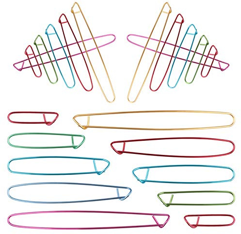 Dadabig 20 Pezzi di Spille da Balia Supporto per Punto Filato in Lega Spilla di Sicurezza per Maglia Coperte Gonne Artigianato Fai da Te-(4 Dimensioni, Colore Casuale)