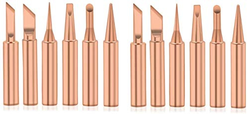 12pcs 900M-T Series Soldering Iron Tips, Bestgle Pure Copper Soldering Tips Replacement for Precision Welding – Compatible with Hakko, TENMA, ATTEN, Quick, Aoyue, Yihua Solder Station