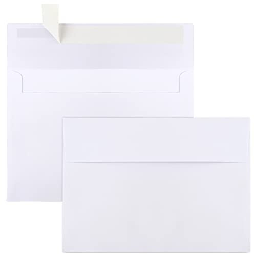 50 Packs 5x7 Envelopes, White A7 5x7 Envelopes for Invitations, Printable, Self Seal for Weddings, Photos, Postcards, Greeting Cards, Mailing