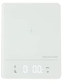 KitchenAid KQ913 Digital Waterproof (IPx7) Kitchen and Food Scale, LED readout, 11 Pound Max Capacity, White