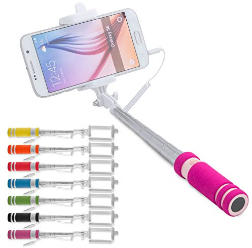 ANTEVIA - Perche à Selfie Universelle Design et Ultra compacte avec Bouton de Prise de Vue Jack| Plus DE 10 MODELES | Couleur : Violet (Paicom Violet)