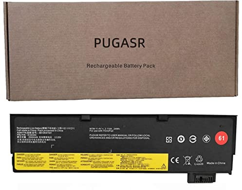 PUGASR 01AV424 01AV423 SB10K97581 Laptop Akku Kompatibel mit Lenovo ThinkPad T470 T570 T480 T580 A475 A485 P51S P52S TP25 Series 61 01AV422 01AV452 01AV490 SB10K97579 4X50M08810 11.4V 24Wh