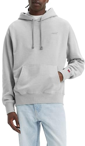 Levi's The Authentic Neutrals Sweat à Capuche, Gris Clair HTR Bros, L