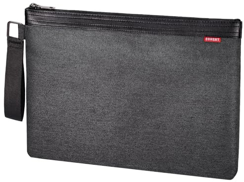 ECHSRT File Folder Document Organizer for Travel, Document Bag Zipper Pouch for Men & Women Black