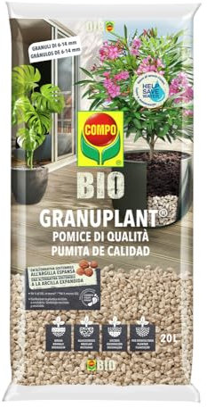 COMPO BIO Granuplant, Pomice di qualità, alternativa sostenibile all'argilla espansa, 100% naturale, 5lt
