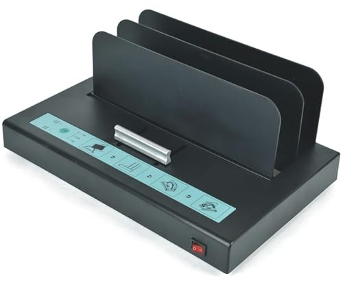 Heißschmelzbindegerät, PTC-Keramikheizung, Bindestärke 50 mm, A3 (kurze Kante)/A4/A5-Dokumenten-Heißbinder mit integriertem Kühlregal für Ausschreibungen, Versicherungsverträge, Berichte (schwarz)