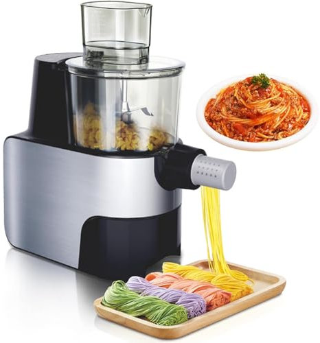 MáQuina AutomáTica Para Hacer Pasta,MáQuina Para Hacer Pasta DoméStica 450W, MáQuina Para Prensar Fideos, MáQuina Para Hacer Fideos Con 9 Formas Fideos, Para Cocina Casera,Black