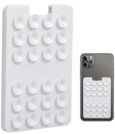 Tarjetero con ventosa para teléfono, soporte adhesivo de silicona, clip para cartera de teléfono, soporte extraíble para tarjetas de teléfono, soporte de ventosa seguro, multicompatibilidad, ideal