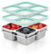 Misichao Snackboxen aus Edelstahl mit 4 Fächern, wiederverwendbare Snack-Behälter, kleine Bento-Lunchbox für Kinder und Erwachsene, geteilte Mahlzeiten-Vorbereitungsbehälter für Schule, Arbeit und