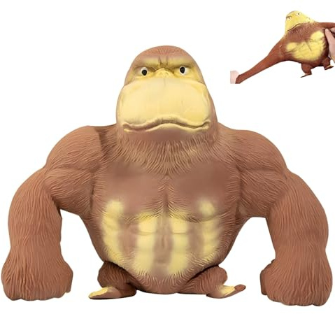 YXthognyx Gorilla Fidget Deformabile, Giocattolo Antistress in Gomma Morbida per Adulti e Bambini - Ideale per Relax, Gioco Sensoriale e Occasioni Regalo (Orango)