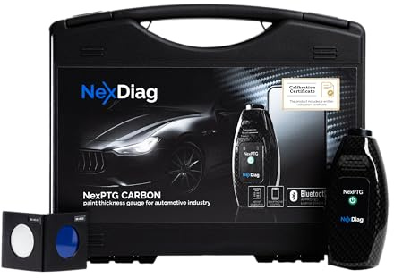 NexPTG Pro Carbon + Zertifikat Lackmessgerät Auto mit App für iOS & Android| Professionelles lackdickenmessgerät & Lackprüfgerät | Lackmessgerät | Lackschichtmessung App