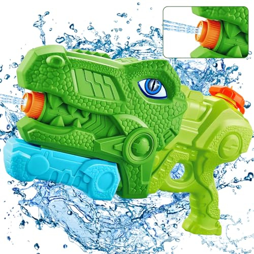 ZLPBAO Pistola ad acqua per bambini a forma di dinosauro, pistola a spruzzo per bambini, 10-11 metri, serbatoio dell'acqua da 650 ml, facile da riempire, divertimento in acqua, giocattolo da spiaggia