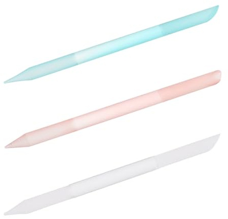 PAMINGONO Lima per Unghie in Vetro 3 Pezzi, Striscia Lucidante per Manicure, Strumenti per Levigare Unghie Trasparente, Blu e Rosa, Accessori Manicure Portatili per Saloni e Uso Personale