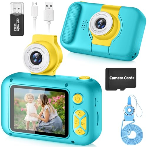 ARNSSIEN Macchina Fotografica Bambini, 2,4 Fotocamera Bambini con180 °Flip Len, Fotocamera Digitale Videocamera Regalo Bambino e Bambina 3 4 5 6 7 8 9 10 11 12 anni,Regalo di Compleanno e Natale,X101