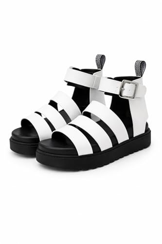 Generation-Plus+ Women’s Gladiator Sandals Summer Strappy Flat Sandals with Buckle Closure, Comfortable Lightweight Walking Shoes for Women & Girls (EU 36-41)