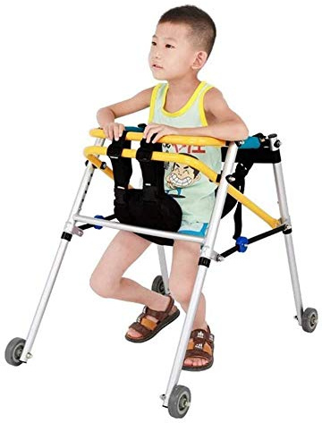 Andador Con Andador For Rehabilitación Infantil, Marco De Pie Plegable Y Ligero, Aleación De Aluminio, 4 Ruedas, Ayudas For Caminar Con Movilidad For Niños Con Asiento(XL)