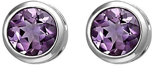 Jobo Damen-Ohrstecker aus 925 Sterling Silber mit Amethyst 6 mm