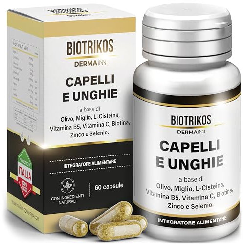 Biotrikos 60 Caps - Integratore Capelli, Pelle e Unghie con Biotina e Vitamine | Integratore Capelli Donna con Biotina Capelli | Integratore Capelli Donna & Integratore Capelli Uomo