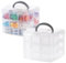 ilauke 2Pcs Craft Storage Box Transparent, 6 Tier Clear Plastic Tiered Craft Organiser Box for Kids, Arts and Crafts Boxes for Beads, Jewellery, Tools, 36 Compartments