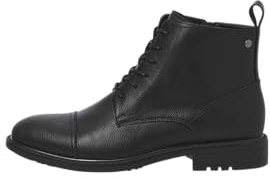 JACK & JONES Jfwbarbican Pu Boot Botines con cordones para hombre, antracita, 46 EU