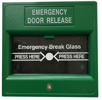 Bouton manuel d'urgence, DC 12-36V 2A Station d'alarme incendie d'urgence filaire, ignifuge bouton de déverrouillage d'urgence pour porte de sortie, maison, magasin (vert)